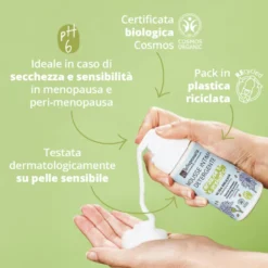 Mousse detergente intima delicata - Fiordaliso Bio & Prebiotici