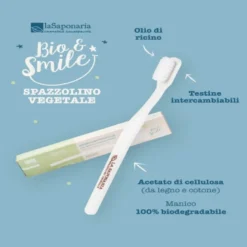 Spazzolino fibra vegetale setole morbide